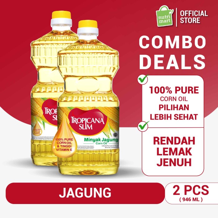 

Twin Pack: Tropicana Slim Minyak Jagung 946Ml - Pure Corn Oil
