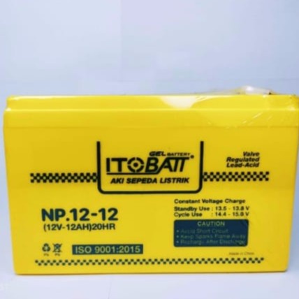 AKI SEPEDA LISTRIK NP 12-12 AKI ITOBATT GEL BATTERY / ITOBAT