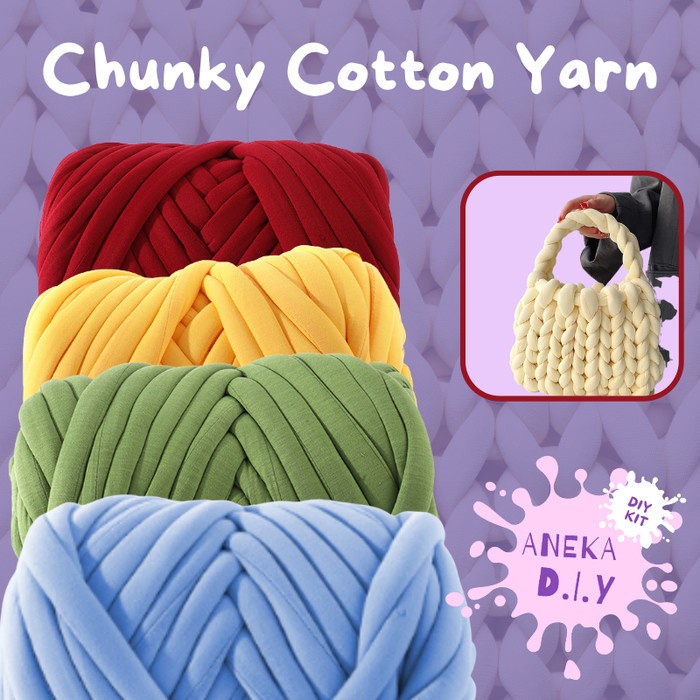 

Benang Chunky Isi Dacron Chunky Yarn Cotton Knit Benang Rajut Jumbo