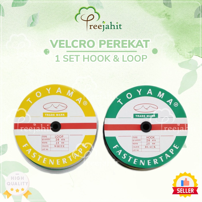 

Velcro / hook & loop / perekat TOYAMA Hitam & Putih 2.5 Cm 1 set Roll