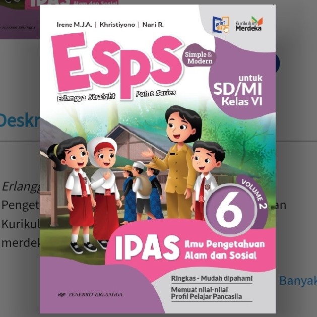 

SALE !!! ESPS IPAS SD KELAS 6 VOLUME 2 ERLANGGA KURIKULUM MERDEKA READYY