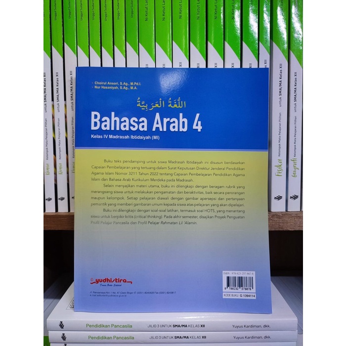 

SALE !!! BUKU BAHASA ARAB KELAS 4 MI KURIKULUM MERDEKA YUDHISTIRA READYY
