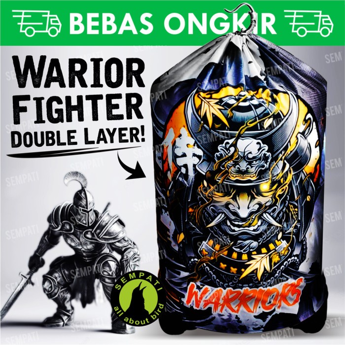 Kerodong Krodong Sangkar Kandang Burung Murai No 2 Motif Warriors Full Printing Preum Bahan Jersey