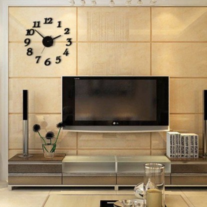 Jam Dinding Besar Unik Tempel Jam Dinding Tembok Diy Giant Wall Clock