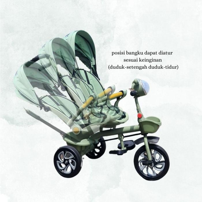 READY STOK SEPEDA ANAK RODA 3 TRICYCLE BAYI RODA TIGA SEPEDA TRIKE STROLLER DORONG LIPAT MUSIK