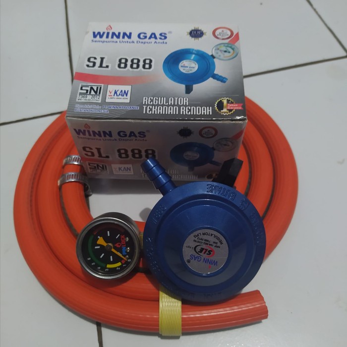 Regulator Matic BIOGAZ WINN GAS SL 888 M Selang Gas LPG 700 PSI Asli Kode 39