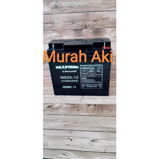 Aki Sepeda Listrik 12v 20ah 12v20ah VLRA maxstrom mf kering battery
