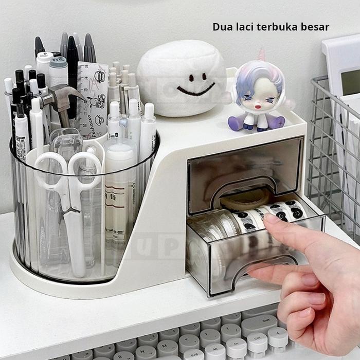 

Kotak Pensil Organizer Stationery/Kotak Pensil Meja Laci Mini Aesthetic Kotak Alat Tulis Desktop