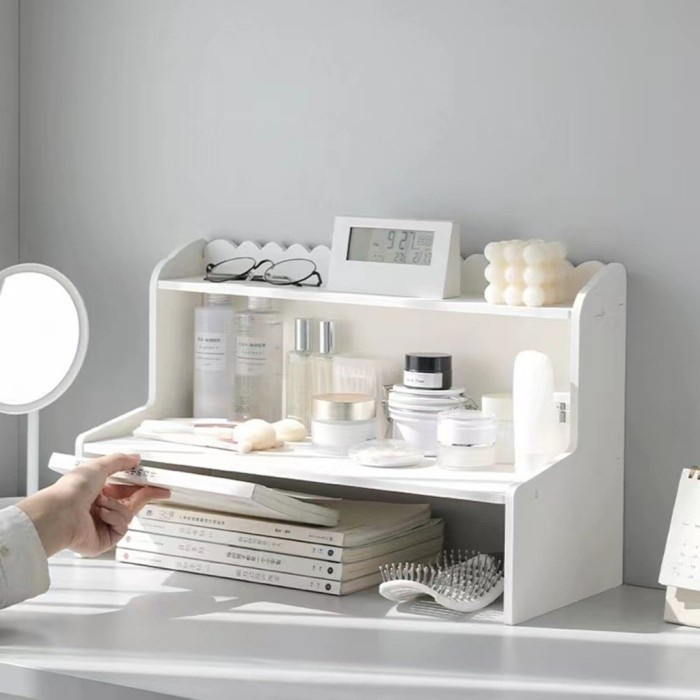 

Rak Meja Minimalis Aesthetic Rak Meja Tempat Buku Alat Tulis Serbaguna