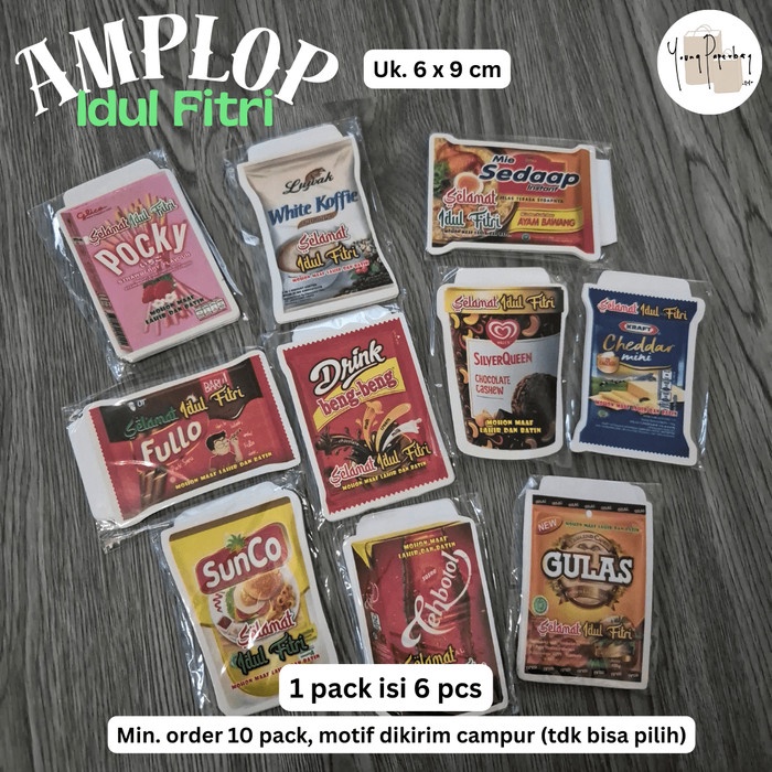 

Tas.Kertas Amplop Uang Unik Bentuk Snack Selamat Lebaran Idul Fitri / Ramadhan Glossy Kecil Uk. 6 X