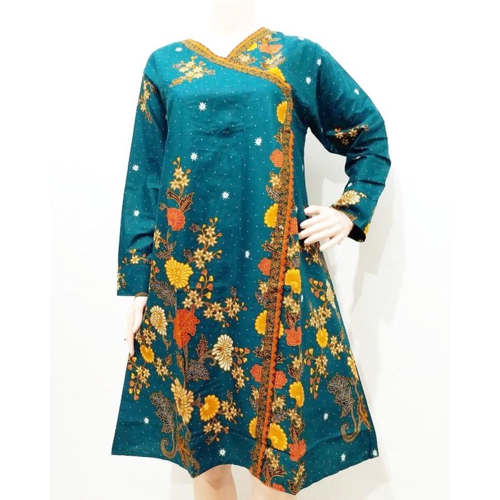 STOK TERBATAS Tunik batik modern / baju batik pesta elegan / pakaian wanita ukuran jumbo ld 120 ld