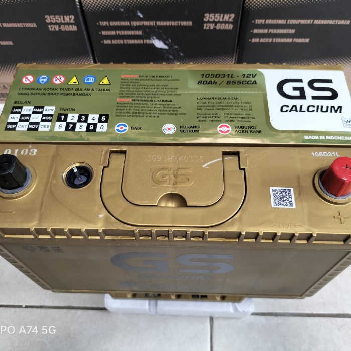 AKI MOBIL PAJERO DAKAR, FORTUNER DIESEL 105D31L GS ASTRA CALSIUM 80AH