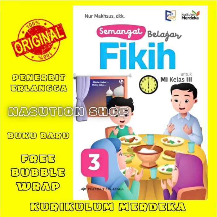 

SALE !!! BUKU SEMANGAT BELAJAR FIKIH KELAS 3 MI ERLANGGA KURIKULUM MERDEKA ORI READYY
