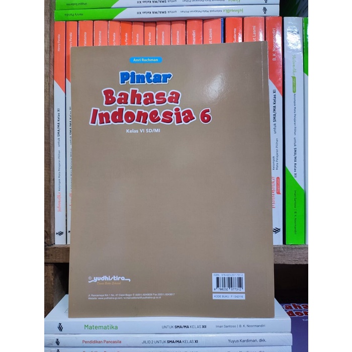 

SALE !!! BUKU PINTAR BAHASA INDONESIA KELAS 6 SD KURIKULUM MERDEKA YUDHISTIRA READYY