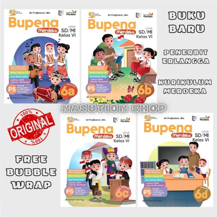 

SALE !!! BUKU BUPENA VOLUME 6A 6B 6C 6D KELAS 6 SD ERLANGGA KURIKULUM MERDEKA READYY