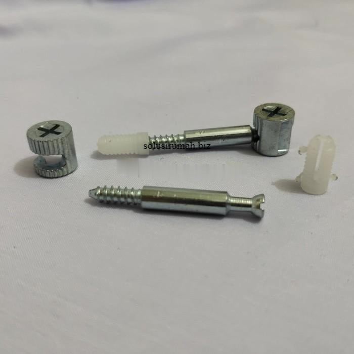 Ready stock] SEKRUP KNOCK DOWN 3PCS 30MM SEKRUP LANCIP SELONGSONG MUR BAUT FURNITUR