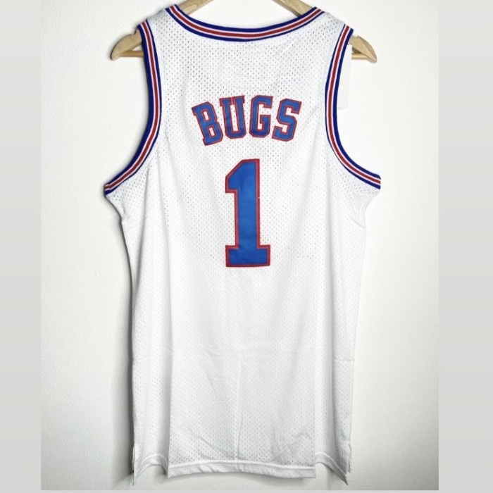 JERSEY BASKET NBA CLASSIC SPACE JAM 1 TUNESQUAD 1 #1 BUGS BUNNY PUTIH