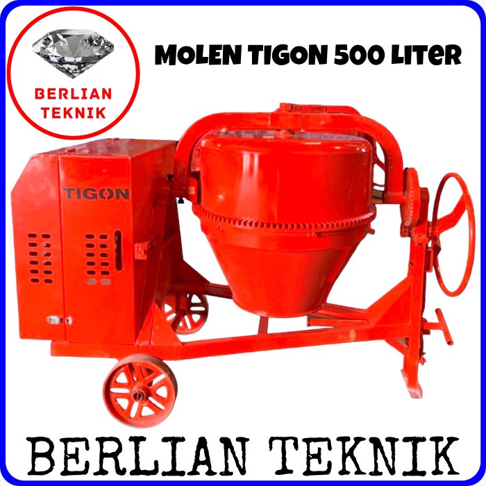 Beton Molen Concrete Mixer Semen TIGON 500 Liter lengkap Mesin