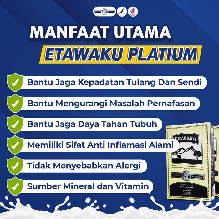 

SPESIAL SUSU KAMBING etawaKU PLATINUM - 3 Box 600 GRAM 100% ORIGINAL [BPOM] bubuk etawa Minuman