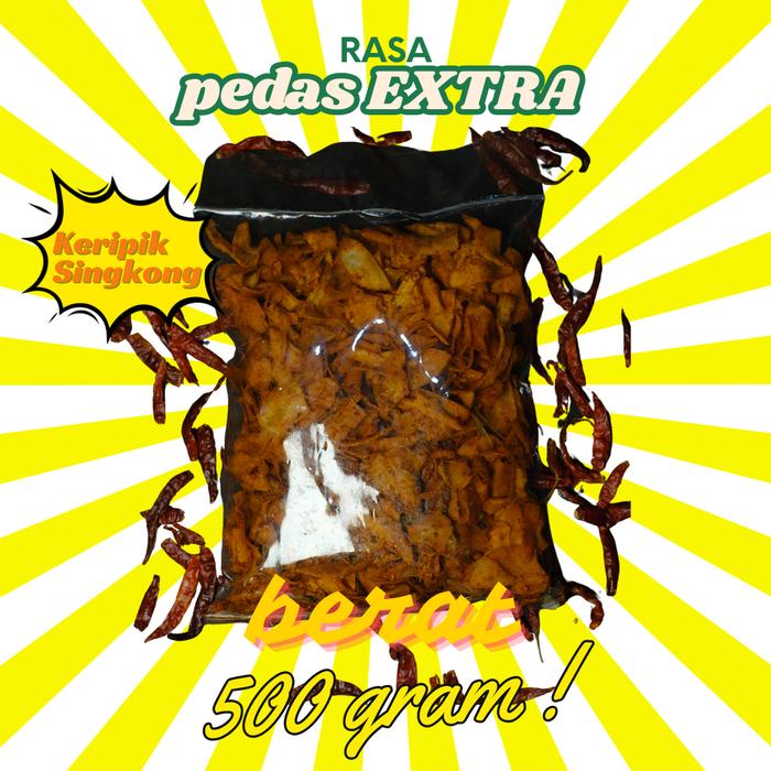 

500Gram Keripik Kriwil Pedas LEVEL 10 EXTRA PEDAS Daun Jeruk Food Snacks Cemilan Kering Kerupuk