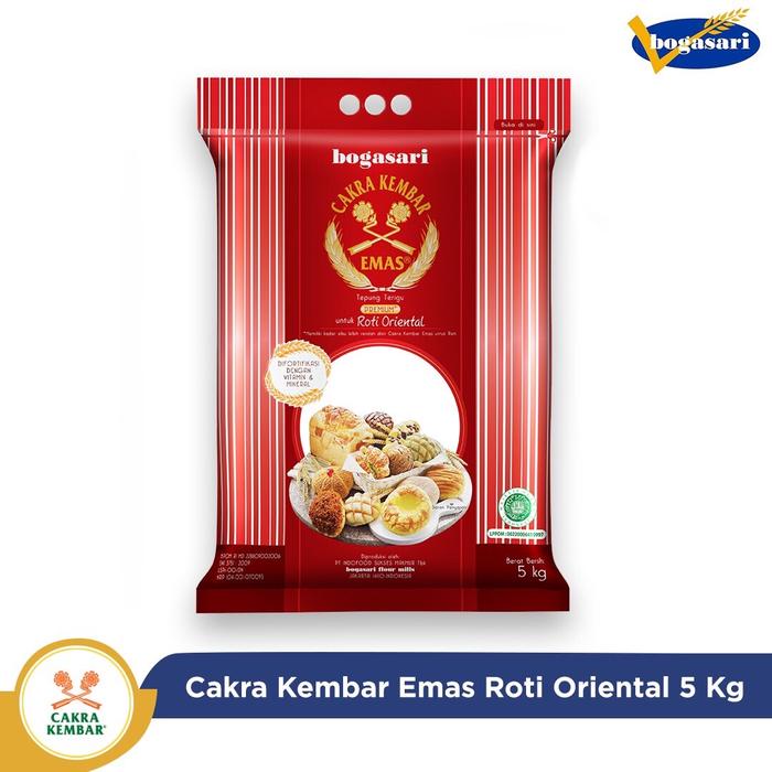 

Cakra Kembar Emas Roti Oriental 5Kg Tepung Terigu untuk Roti Oriental