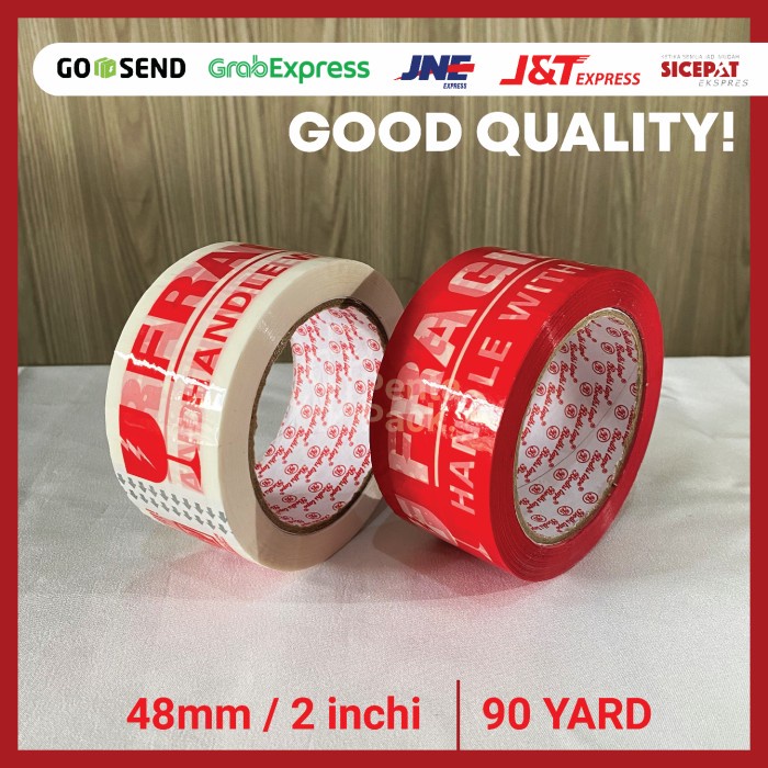 

Lakban Fragile / Jangan Dibanting (48 mm/ 2 inchi X 90 yard) BODHI