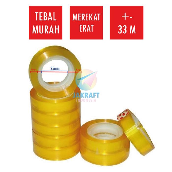

(12 Roll) Isolasi Kado Core Kecil JOYKO STT-30 Selotip 12 mm x 45 Meter Cellotape 1/2" Inch Clear