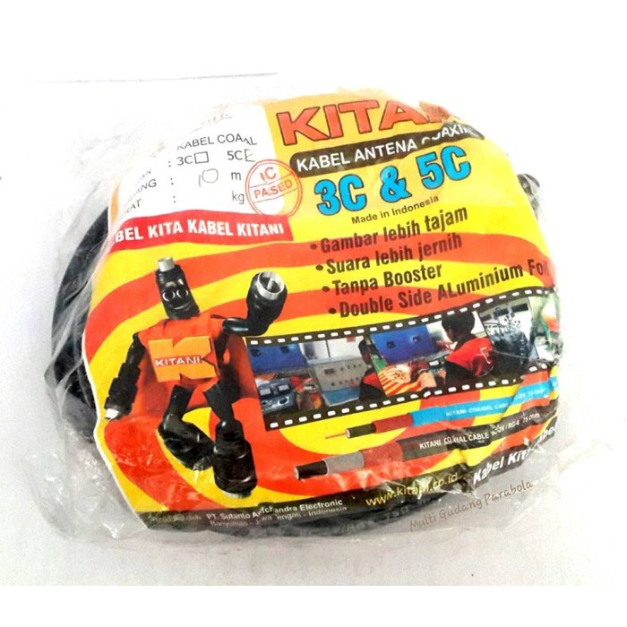 Kabel Coaxial Kitani 5C/Rg6 10M