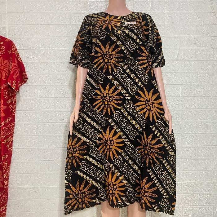 Daster Bobok Kencana Ungu Label Coklat Busui Adem Nyaman Wanita Lembut Panjang - Lingkar Dada 120Cm