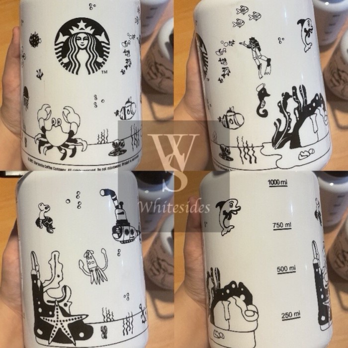 JTTOP" STARBUCKS X KREABY ORIGINAL 1L LITER PLASTIC REUSABLE BOTTLE TUMBLER