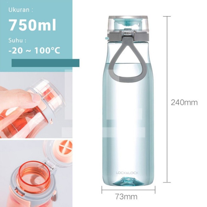 JTTOP" BOTOL MINUM LOCK N LOCK ONE TOUCH SPORT BOTTLE 750ML ABF685