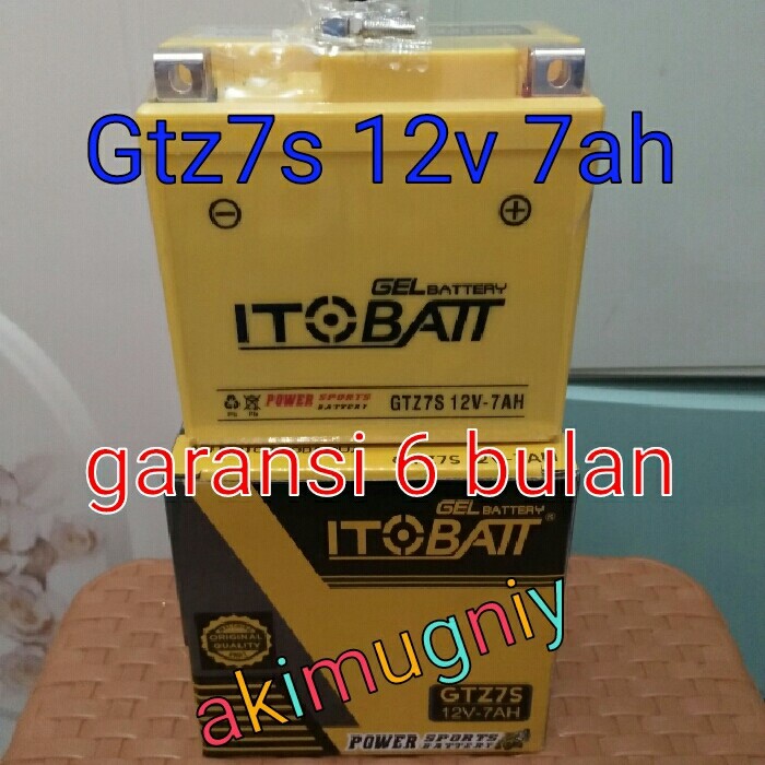 aki motor pcx vario 125 150 scoopy beat iss gtz7s itobatt 12v 7ah mf DiskonJual MurahHarga