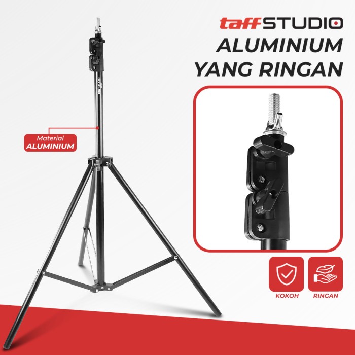 Portable Background Stand 3 x 1.9 M TaffSTUDIO BS300 Bracket Tiang Backdrop Foto Green Screen Live