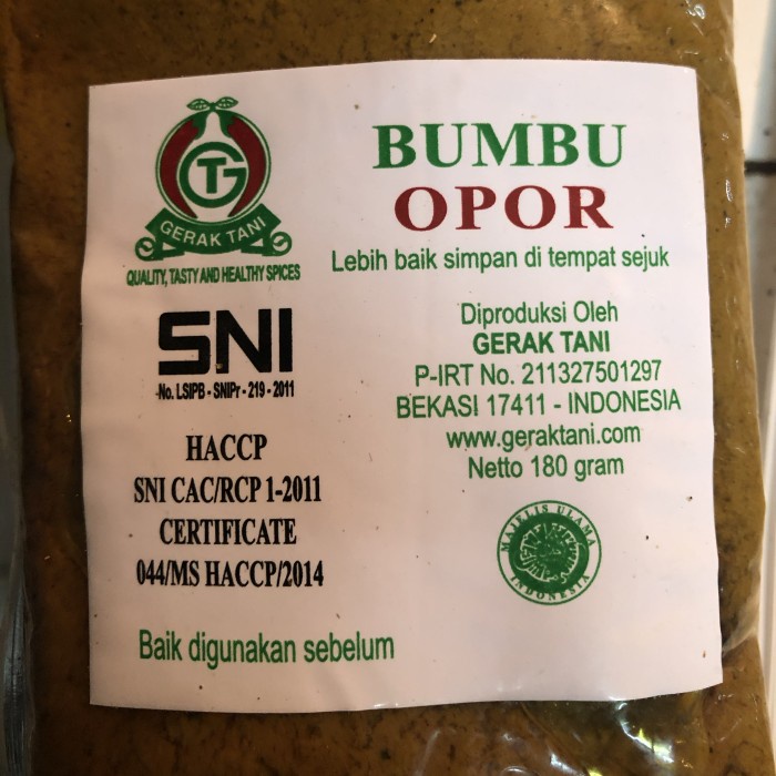 

STOK TERBATAS Bumbu Gerak Tani Opor 180gr