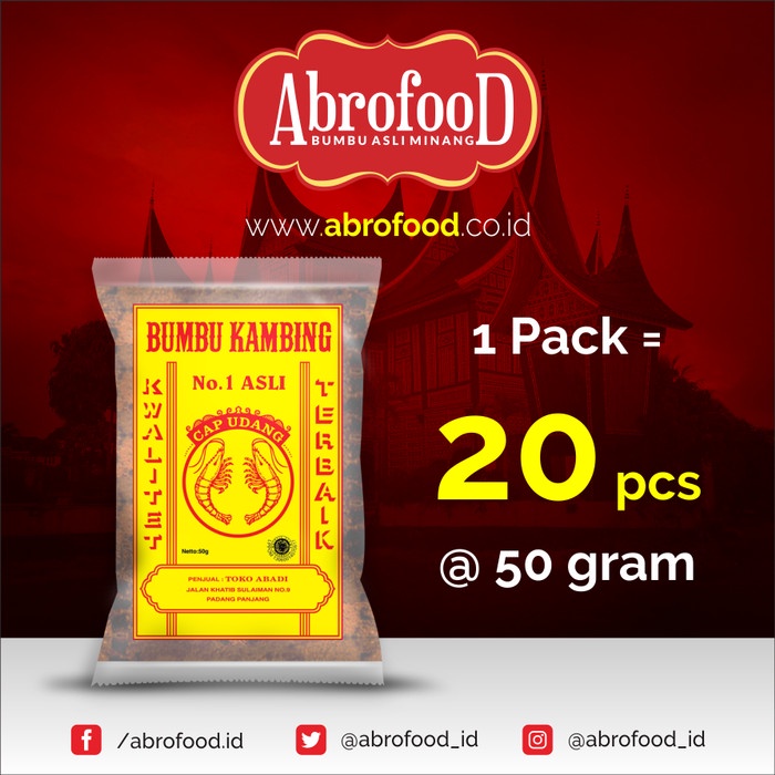 

TERBATAS Bumbu Kambing Cap Udang 50 gram Pack