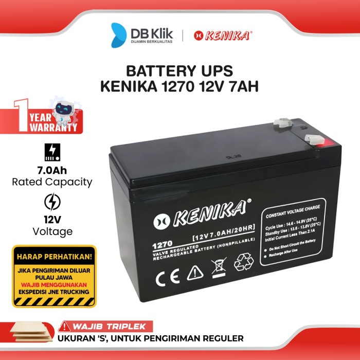 Battery UPS KENIKA 1270 12V 7ah - Baterai UPS Kenika 12V7.0AH/20HR TERLARIS/TERMURAH/TERPOPULER