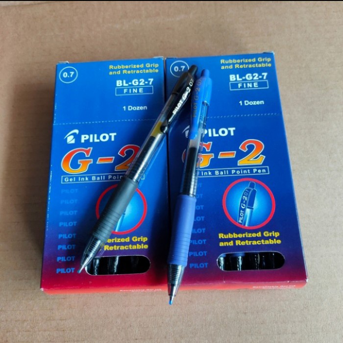 

pulpen pilot G2 gel ink ball (BL-G2-7)hitam,biru 0,7/0,5