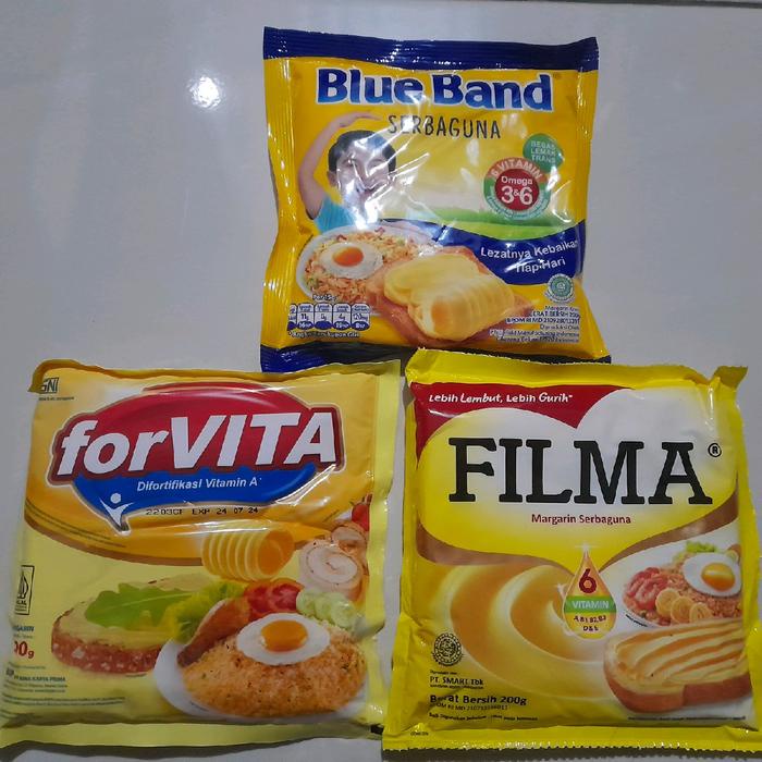 

terbaru !!! orn( paket 10 pc)margarin filma/forvita/blueband 200gr baking butter food food bahan