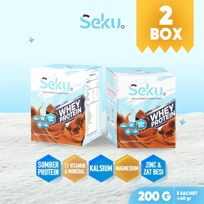

2 BOX SEKU SUSU BUBUK WHEY PROTEIN ANAK DAN REMAJA RASA COKELAT (ISI 5 SACHET @40GR) PROMO