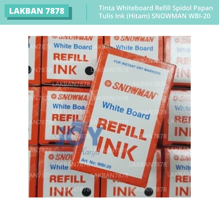 

JTTOP" TINTA WHITEBOARD REFILL SPIDOL PAPAN TULIS INK (HITAM) SNOWMAN WBI-20