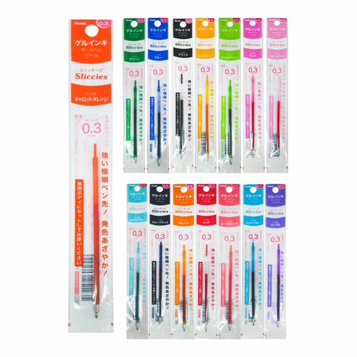 

JTTOP" PENTEL I+ REFILL SLICCIES MULTI PEN 0.4MM 0.5MM XBGRN4 XBGRN5 XPUT105