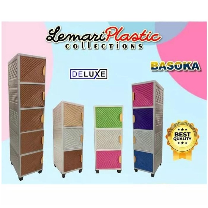 SALE TERHOTT GARANSI 100% / LEMARI LOKER BASOKA DELUXE 4 SUSUN - LEMARI PLASTIK 4 SUSUN READYY