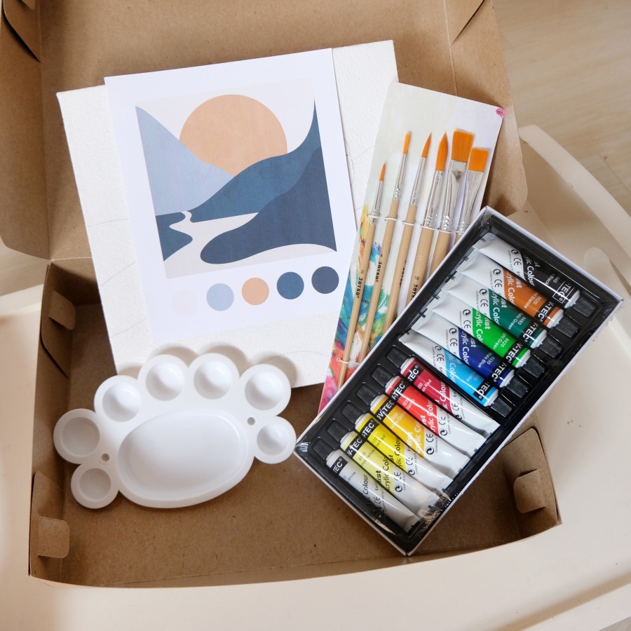 

Limited Paket Melukis Aesthetic Paint By Number 20 X 20 Painting Kit Komplit