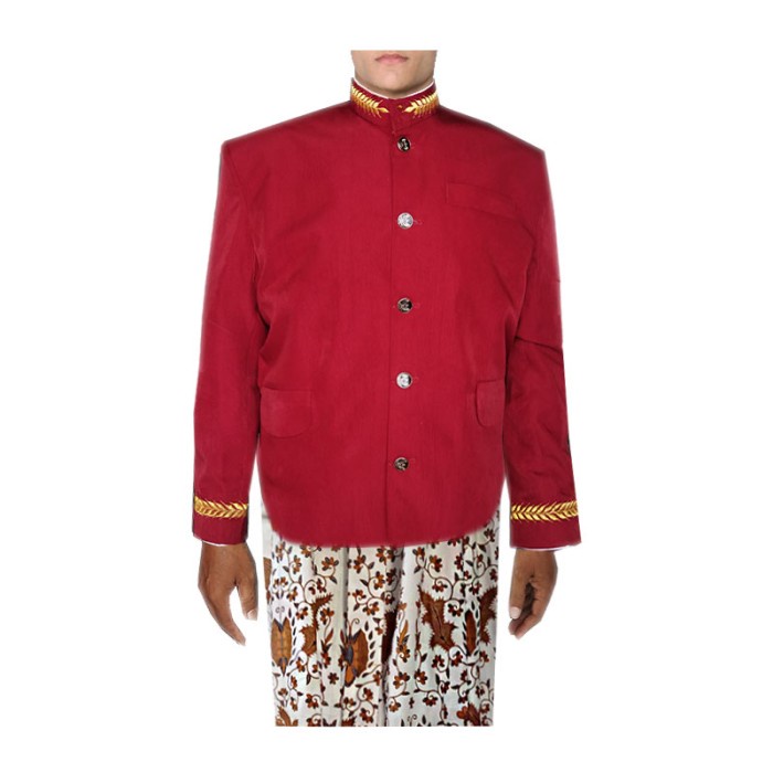 BERKUALITAS Beskap Jogja Press Merah Marun Baju Adat Jawa