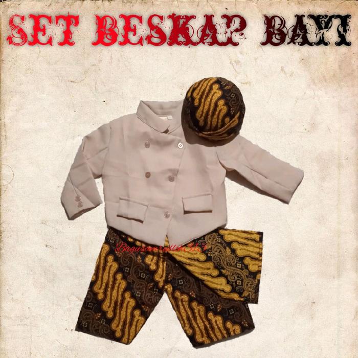 TERJAMIN Set beskap bayi // baju adat jawa // jas anak // beskap anak laki laki // jas bayi laki
