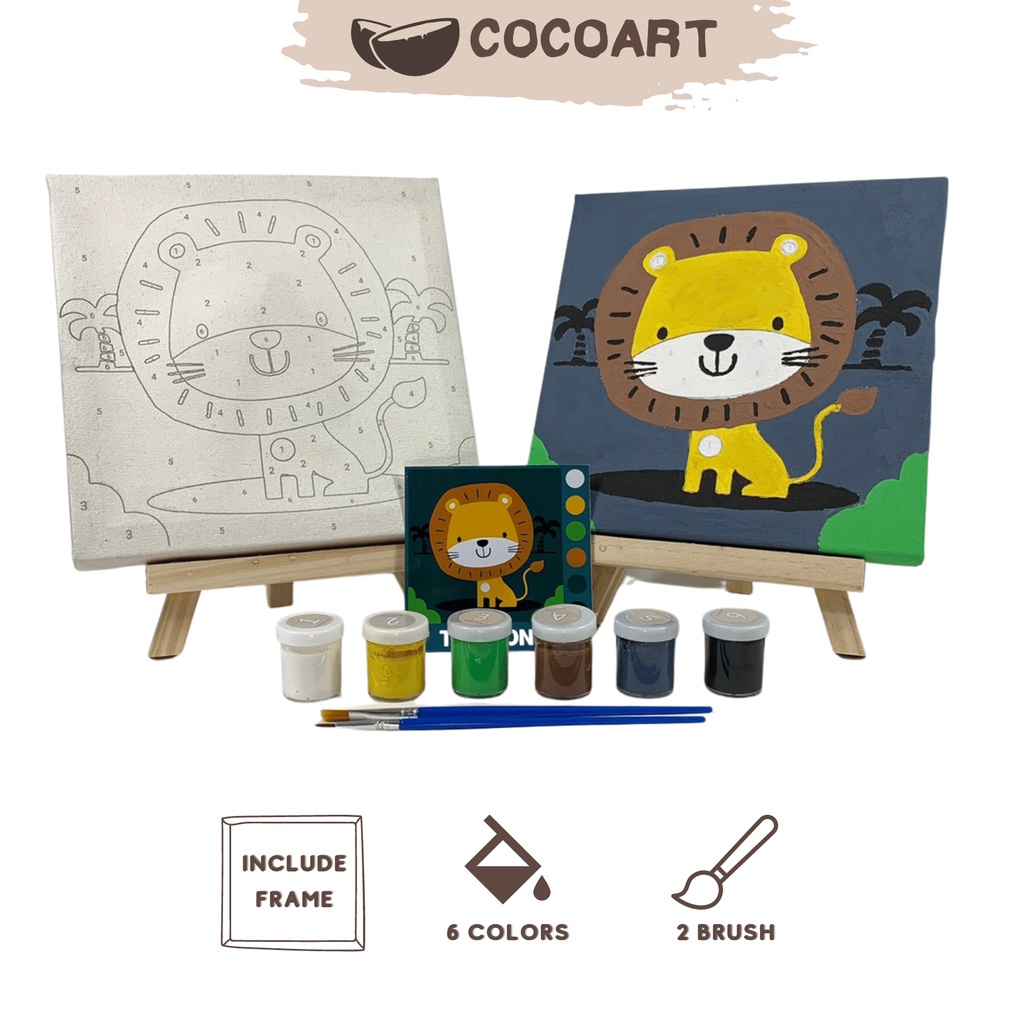 

Unik Cocoart.Id - Paint By Number Kit ( Lion ) I Kanvas 20 X 20 Cm