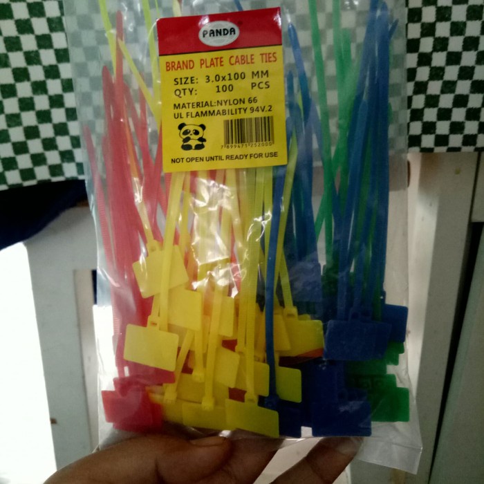 Kabel ties label nylon marker 4 warna label tie maker