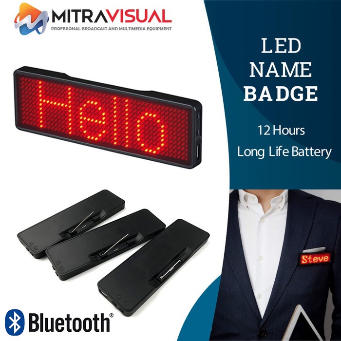 

LED Name Badge / Name Tag Running Text support Bluetooth and USB PC TERLARIS/TERMURAH/TERPOPULER