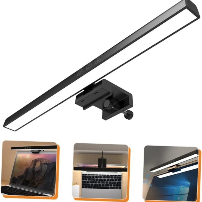 Terlaris Lampu meja LED komputer PC Lampu Layar Monitor PC komputer LED - Hitam SALE