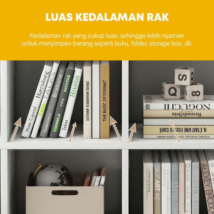 Gudang DTG SJ5 Rak Kayu Serbaguna Lemari Buku Pajangan Penyimpanan Buku Minimalis Rak Cubic